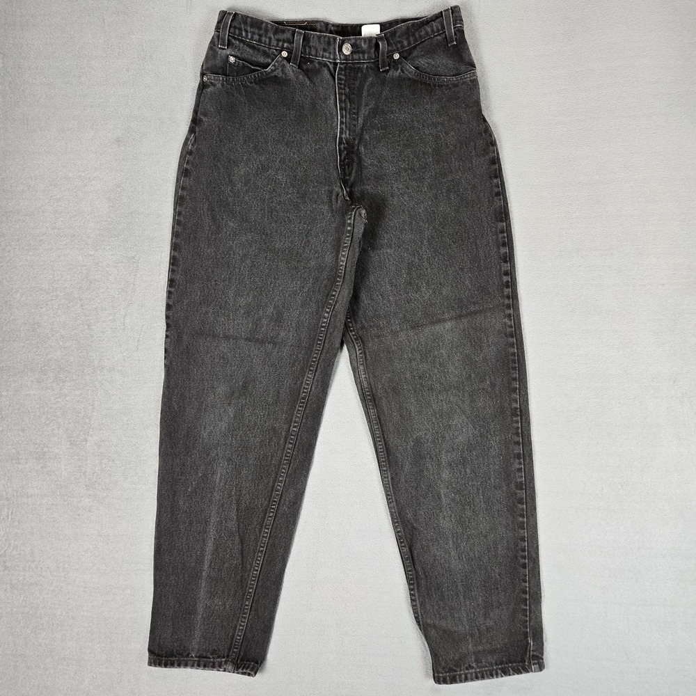 Vintage Levis 560 Jeans Mens 34x32 Loose Fit Denim Jeans Black Orange Tab 90s